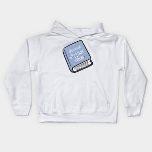 Emotional Support Kindle Blue - Text On Closed Book Kids Hoodie